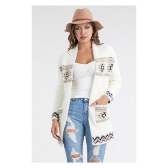 🆕Native Tribal Western Aztec Cardigan Sweater - Picture 1 of 5
